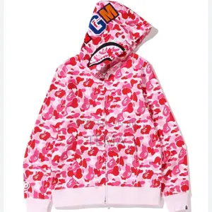 BAPE Shark Full Zip Hoodie Pink.