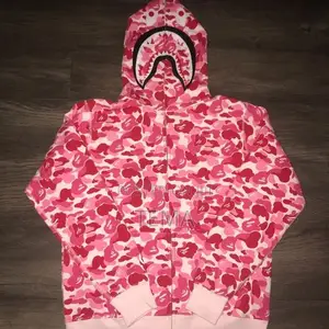 BAPE Shark Full Zip Hoodie Pink.