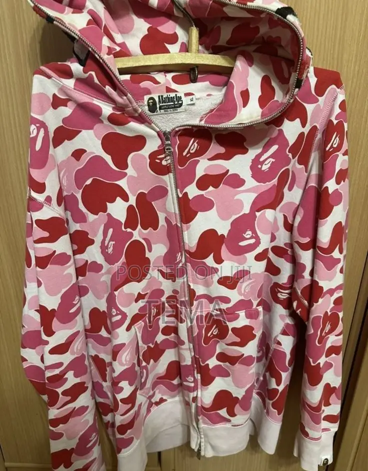 BAPE Shark Full Zip Hoodie Pink.