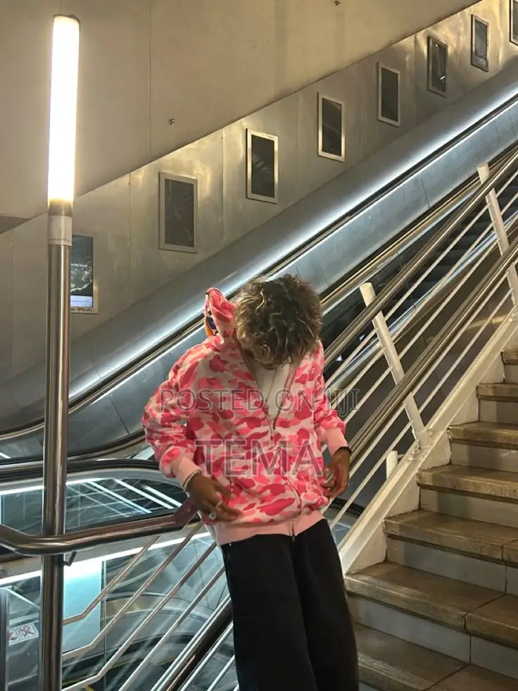 BAPE Shark Full Zip Hoodie Pink.