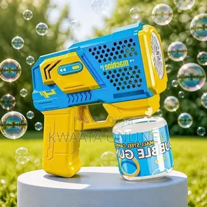 Kid's Gatling Automatic Bubble Toy Gun LED Light Soap Blower