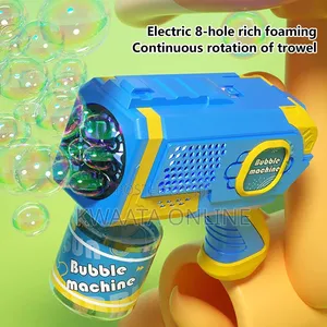 Kid's Gatling Automatic Bubble Toy Gun LED Light Soap Blower