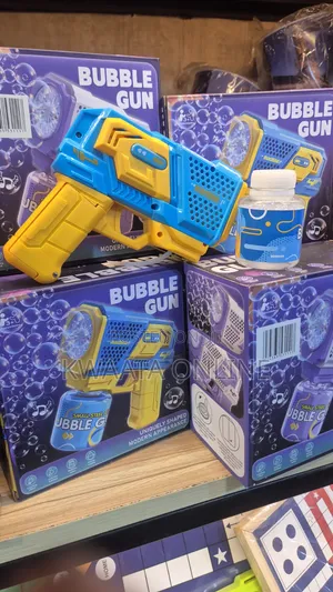 Kid's Gatling Automatic Bubble Toy Gun LED Light Soap Blower