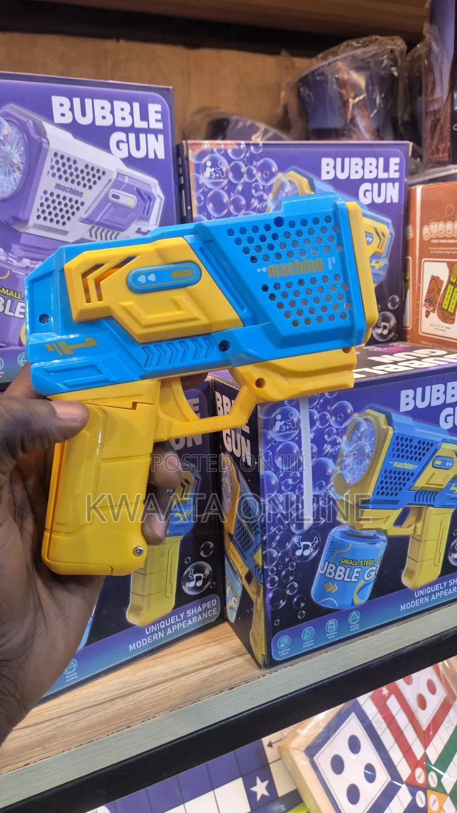Kid's Gatling Automatic Bubble Toy Gun LED Light Soap Blower