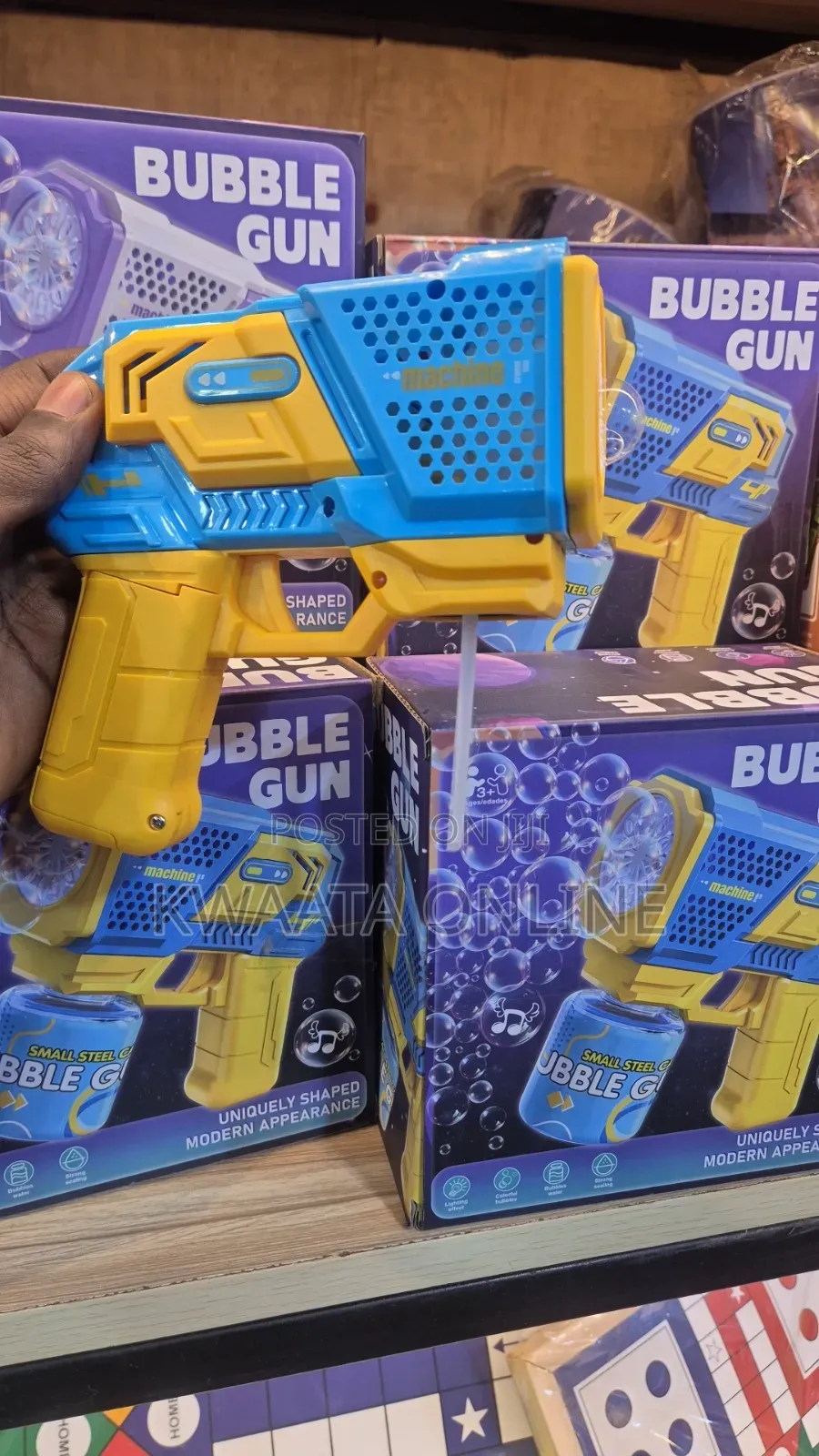 Kid's Gatling Automatic Bubble Toy Gun LED Light Soap Blower