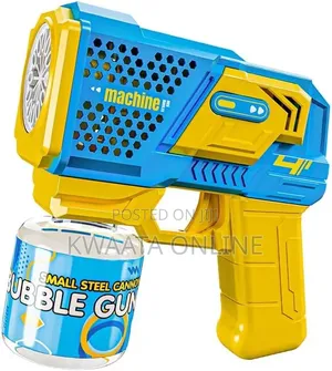 Kid's Gatling Automatic Bubble Toy Gun LED Light Soap Blower