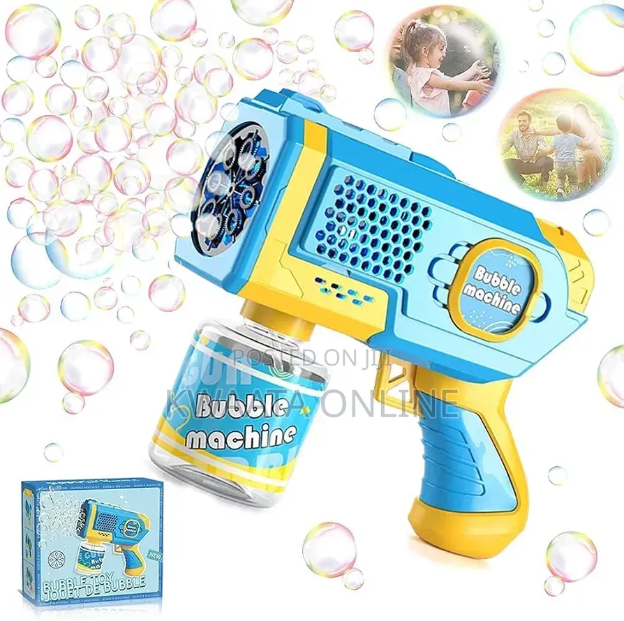 Kid's Gatling Automatic Bubble Toy Gun LED Light Soap Blower