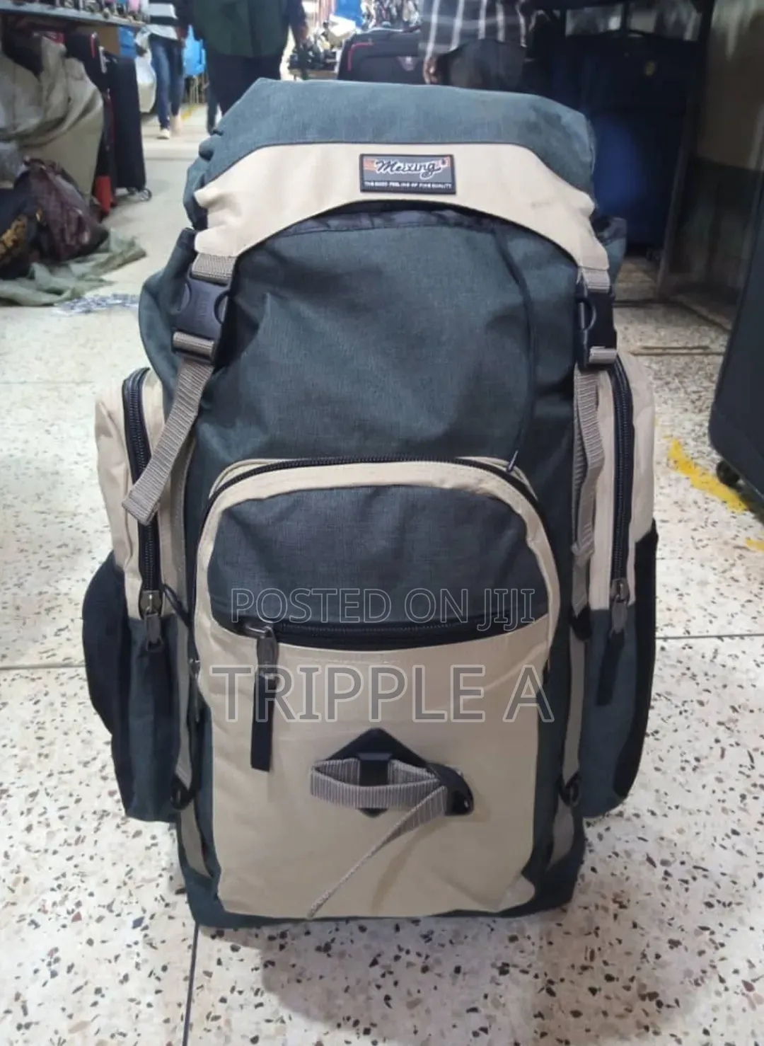 Khaki Outdoor Hiking Camping Backpack Bag