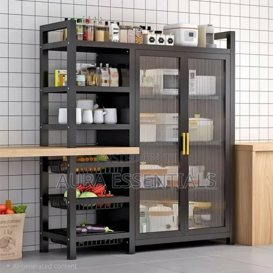 Multi-Functional Kitchen Baker's Rack Pantry Cabinet