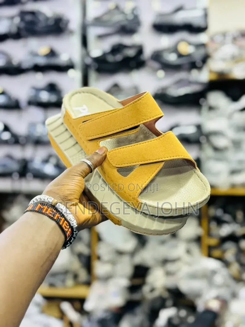 Beige Double-Strap Platform Sandals