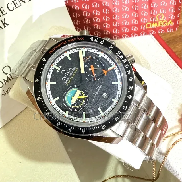 Silver Black Face Omega Watch for Man
