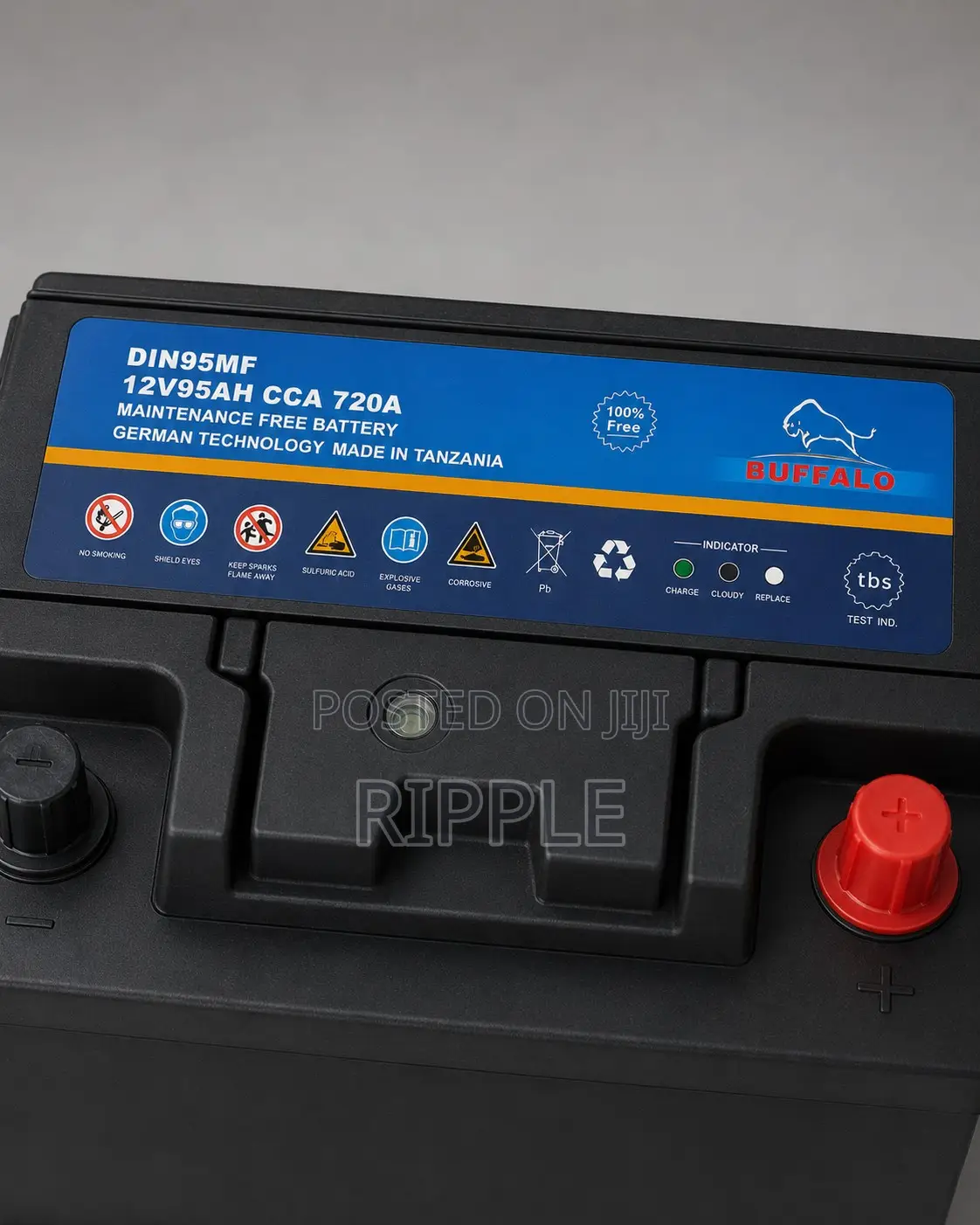 95Ah Buffalo DIN95 720CCA Maintenance Free Car Battery 12V