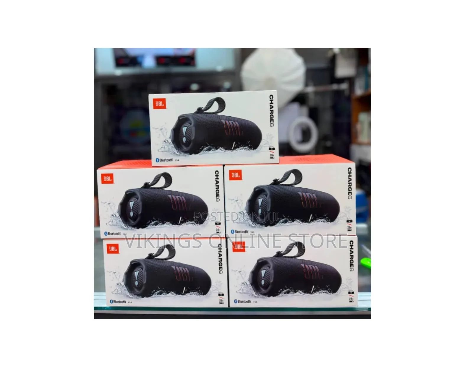 JBL Charge 6 Portable Waterproof Bluetooth Speaker in Black
