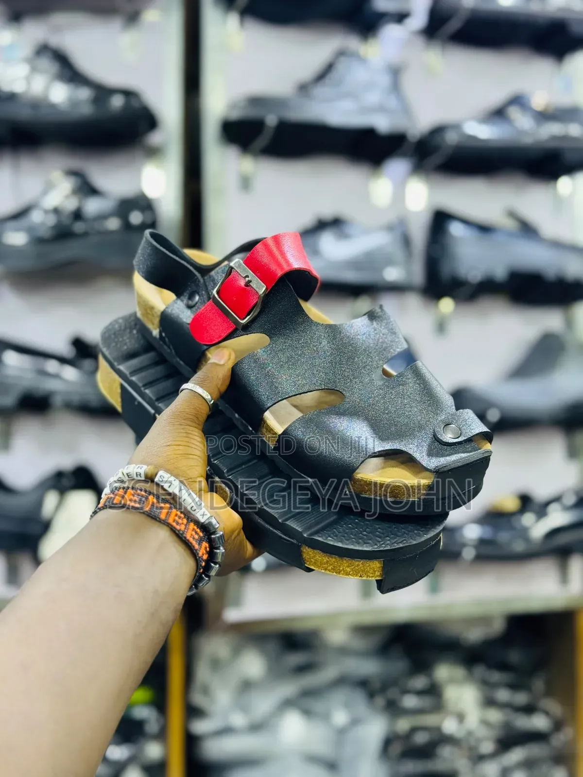 Leather Cork-Sole Comfort Sandals