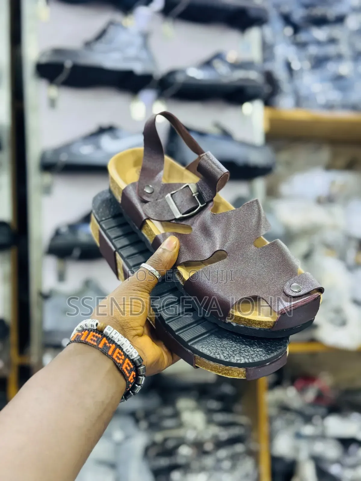 Leather Cork-Sole Comfort Sandals