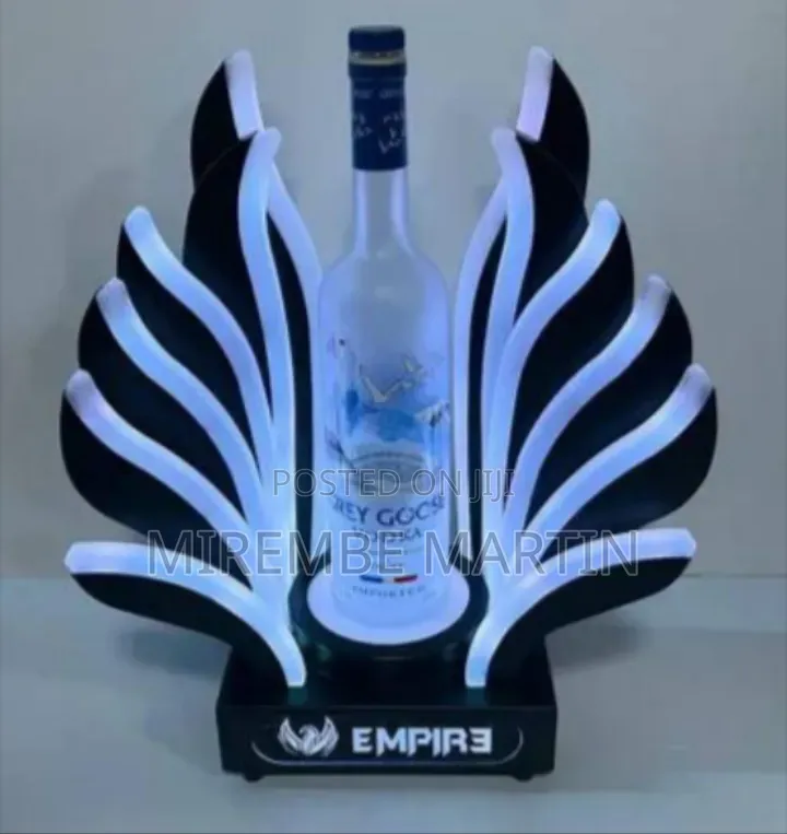 Luxury LED Illuminated Bottle Display Stand - "Empire Wings" Design