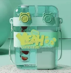 Charming Dual-Chamber Water Bottle With Integrated Straw