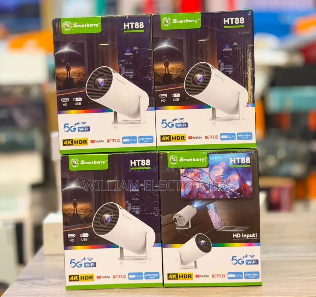 Smartbarry HT88 Mini Projector With Wifi and Bluetooth