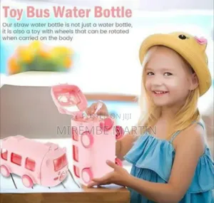 Toy Bus Water Bottle / Sippy Cup With Wheels