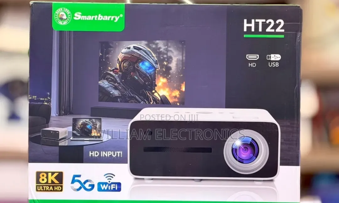 HT22 Smart Projector,WiFi Bluetooth HDMI/USB/Android/IOS Compatible