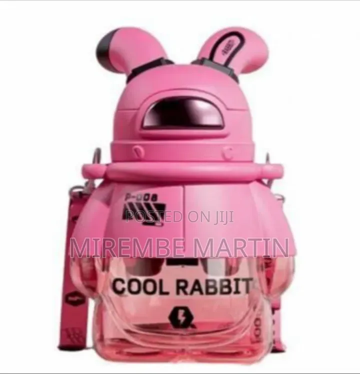 Novelty Rabbit-Shaped Water Bottle With Shoulder Strap