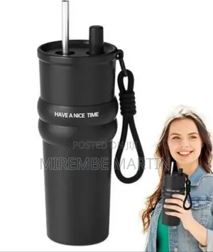 Modern Insulated Reusable Tumbler With Carry Strap