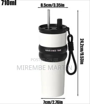 Modern Insulated Reusable Tumbler With Carry Strap