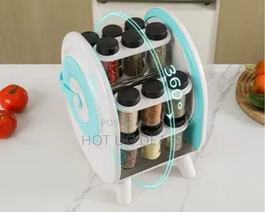 18-Jar Rotating Spice Rack Carousel Organizer | CONVENIENT