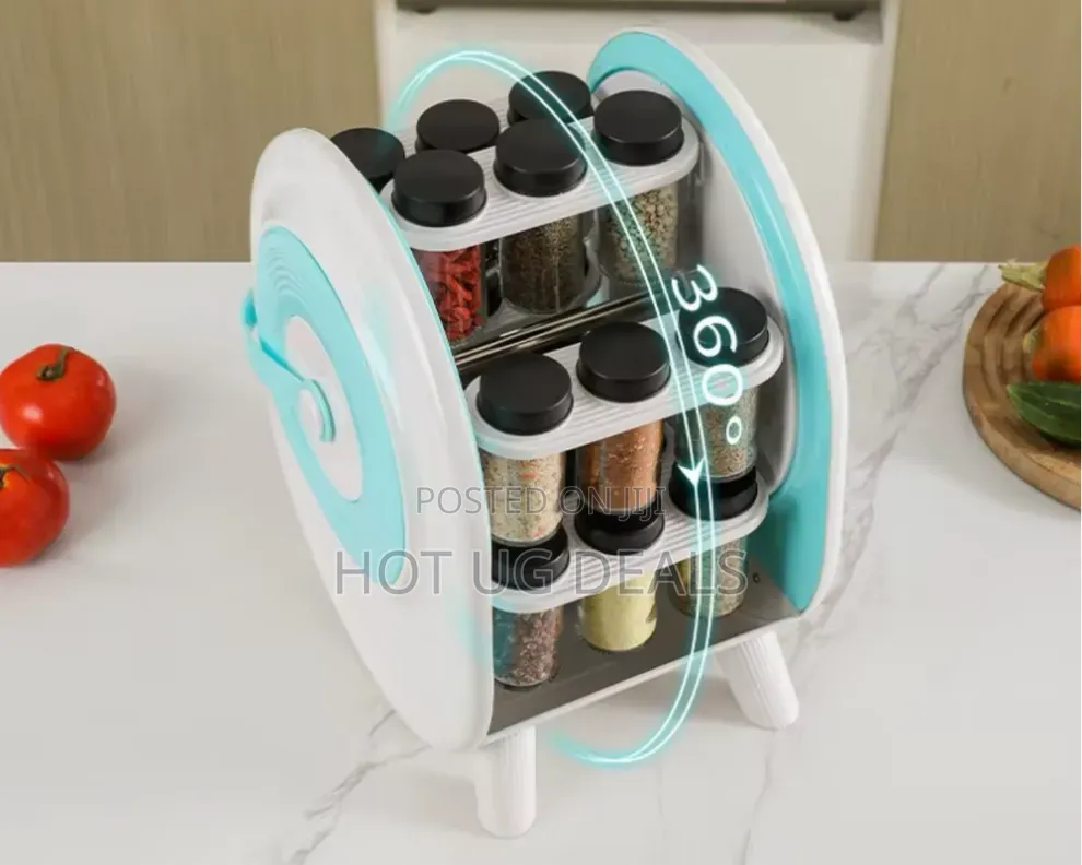 18-Jar Rotating Spice Rack Carousel Organizer | CONVENIENT