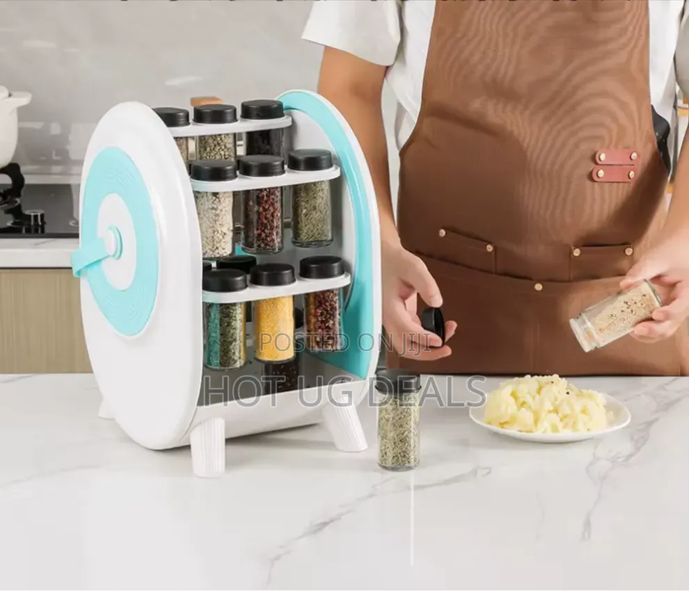 18-Jar Rotating Spice Rack Carousel Organizer | CONVENIENT