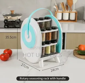 18-Jar Rotating Spice Rack Carousel Organizer | CONVENIENT