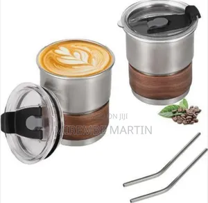 Insulated Stainless Steel Tumbler With Accent Band and Reusable