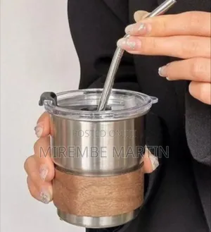 Insulated Stainless Steel Tumbler With Accent Band and Reusable
