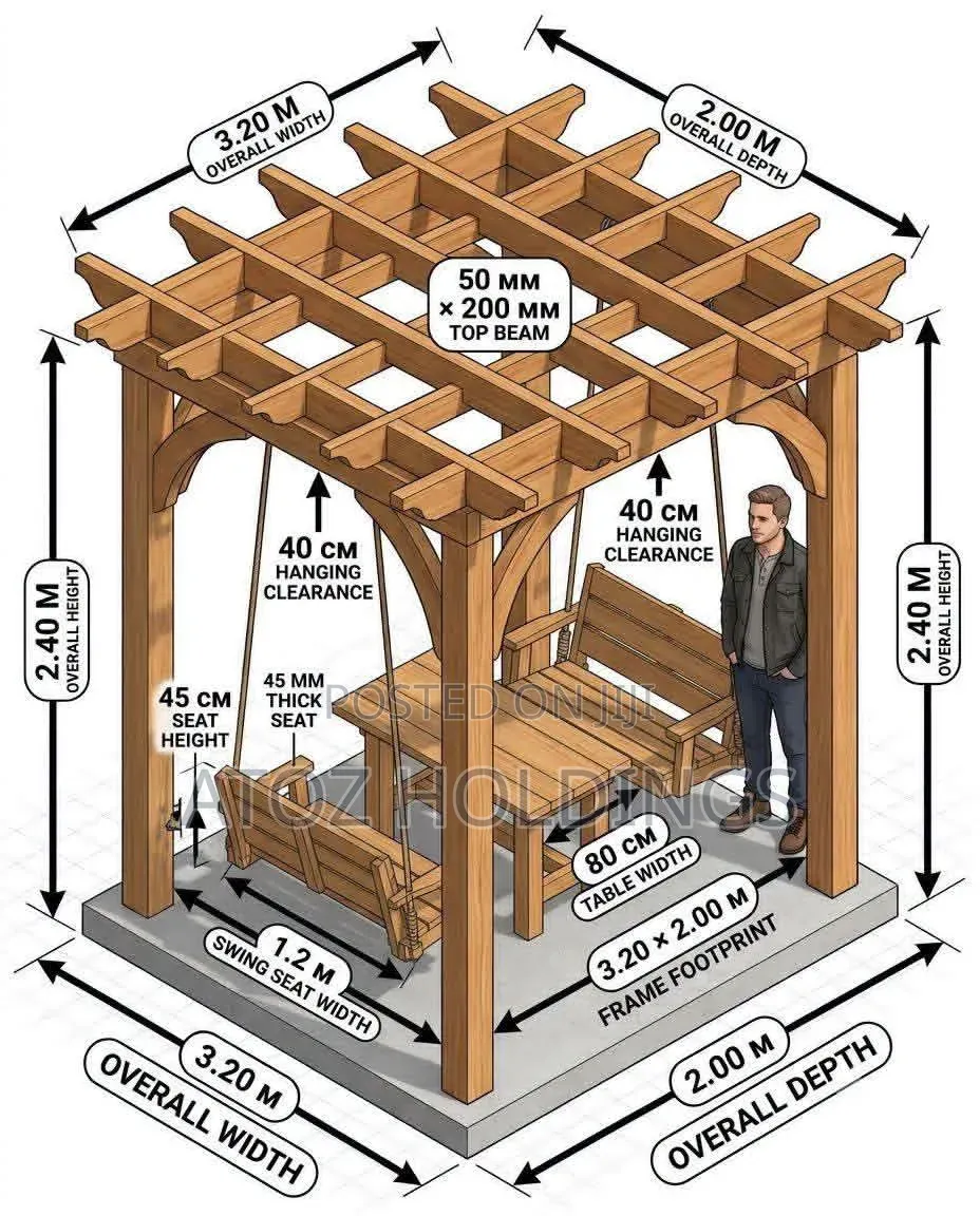 Pergolas/Simple Wooden Pergolas From 385,000/- Per Square Meter