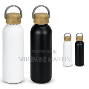 Modern Insulated Stainless Steel Water Bottle With Natural Wooden