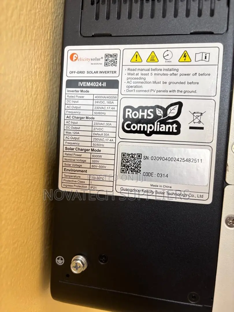 Felicity IVEM4024-II 4kW Solar Inverter 24V WiFi Monitoring