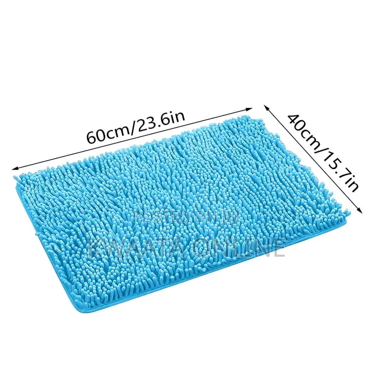 1 PC Shagged Bathroom Mat Absorbent Room Door Chenille Foot Mat(40x60)