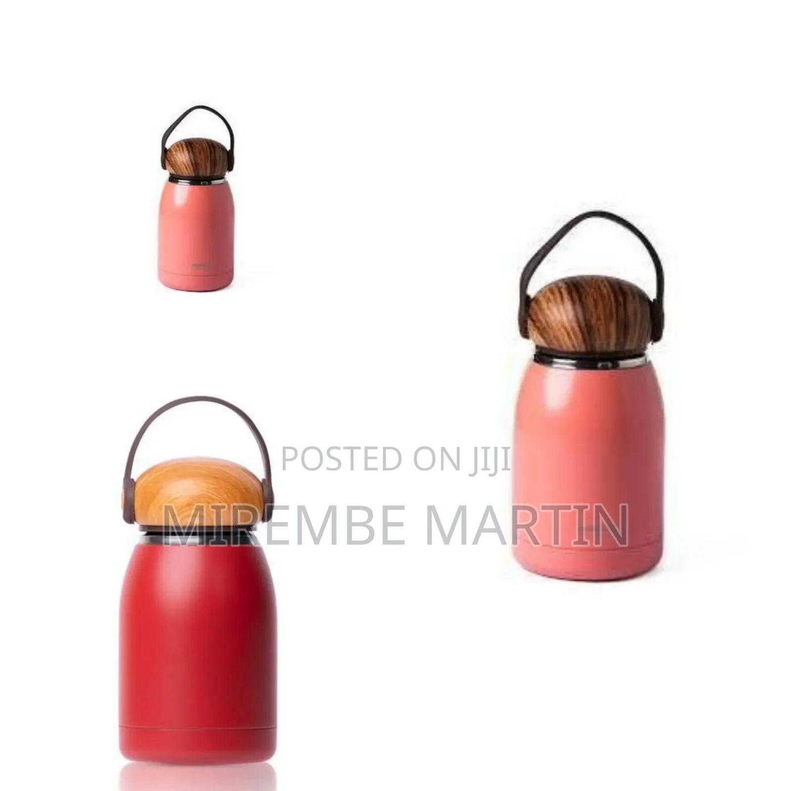 Compact 300ml Insulated Water Bottle With Wooden Lid