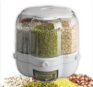 Multi-Functional Rotating Grain Dispenser and Dry Food Storage
