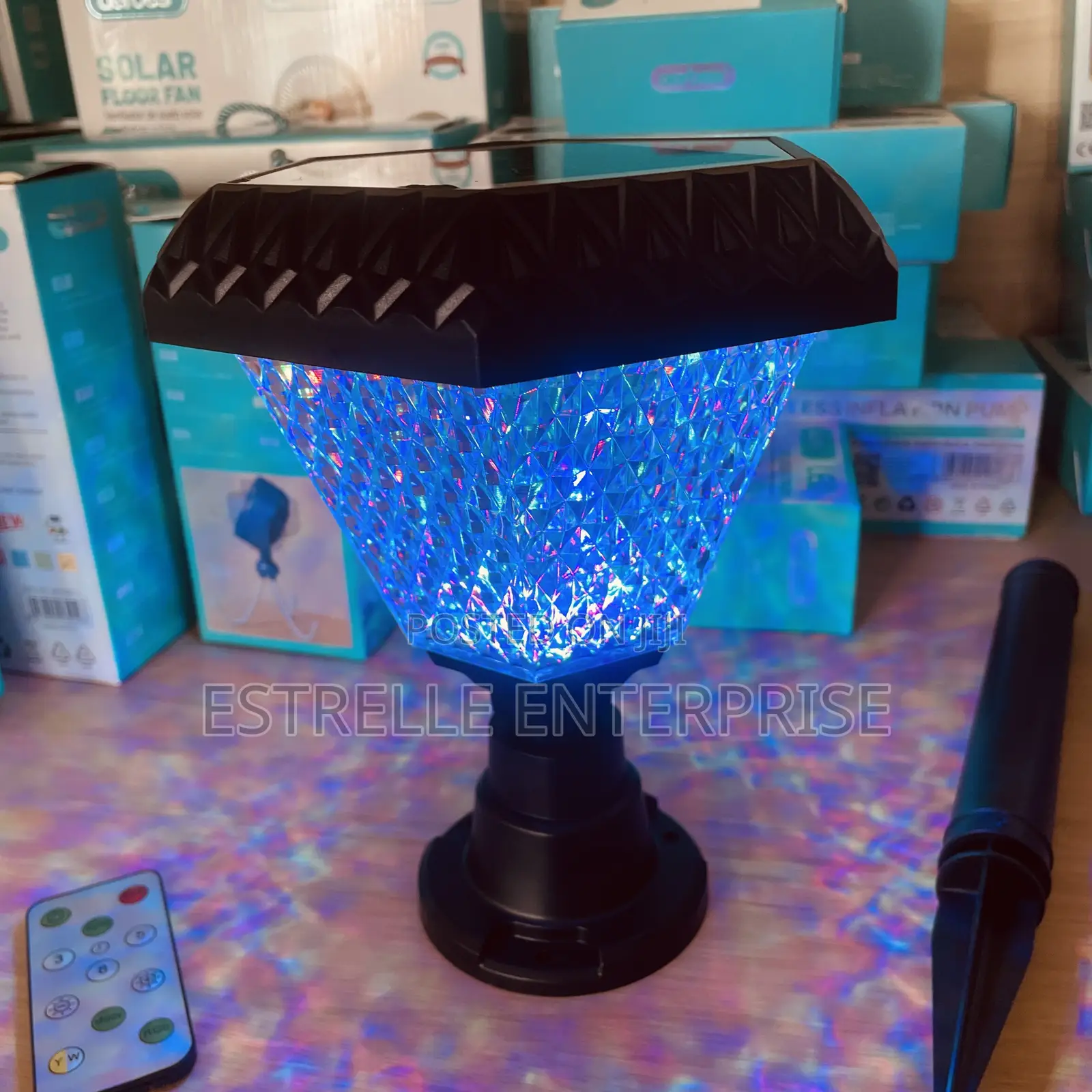 100W Solar Garden Light With RGB, White, Yellow and Color Changing