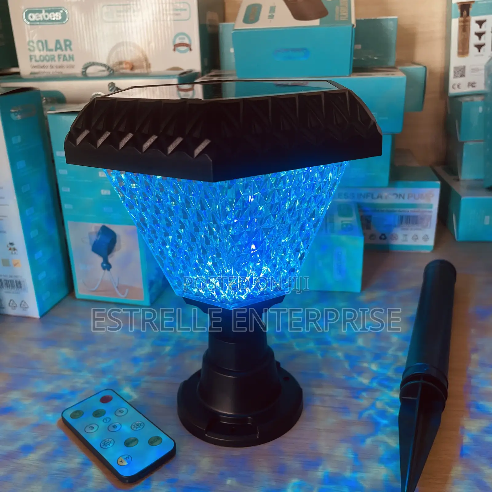 100W Solar Garden Light With RGB, White, Yellow and Color Changing