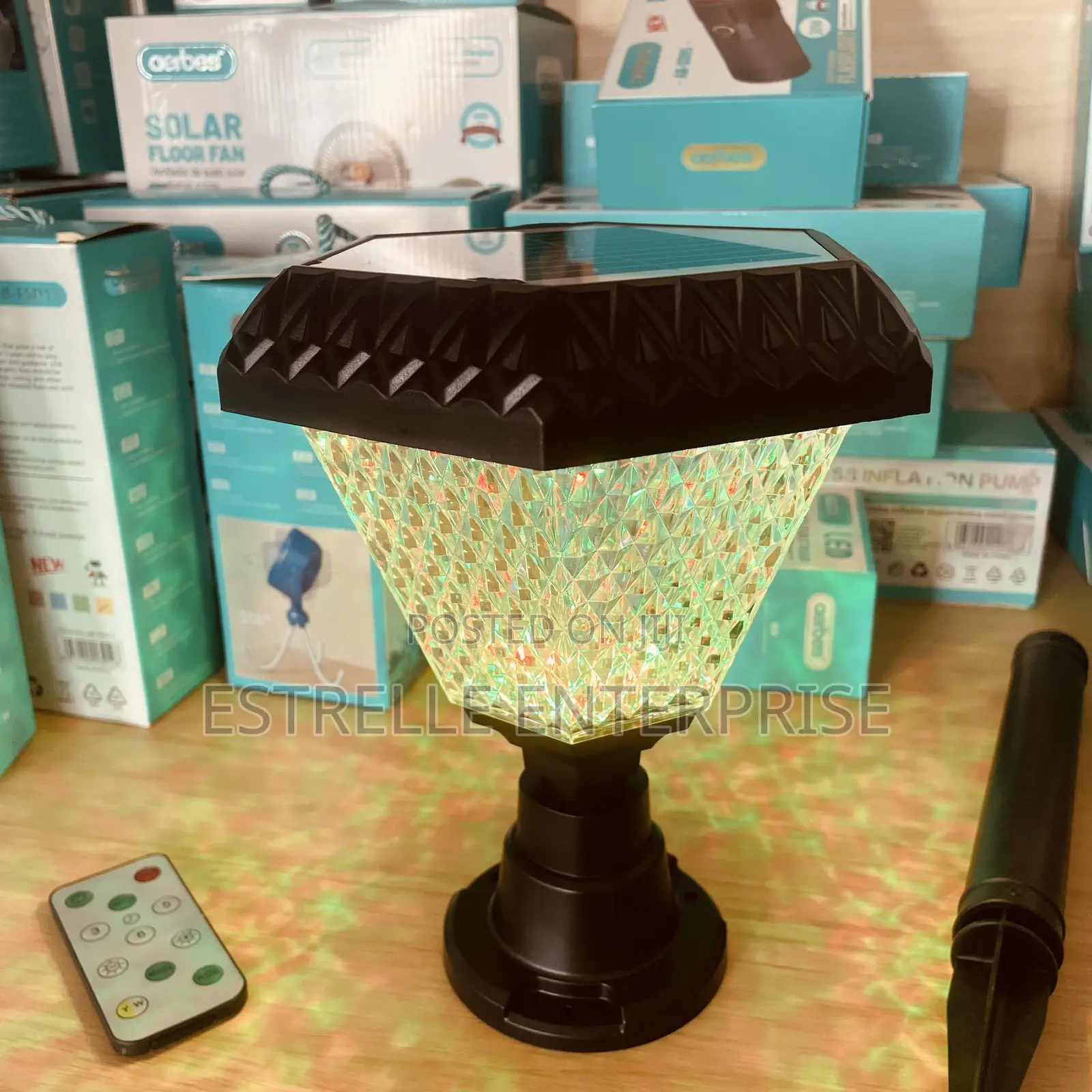 100W Solar Garden Light With RGB, White, Yellow and Color Changing