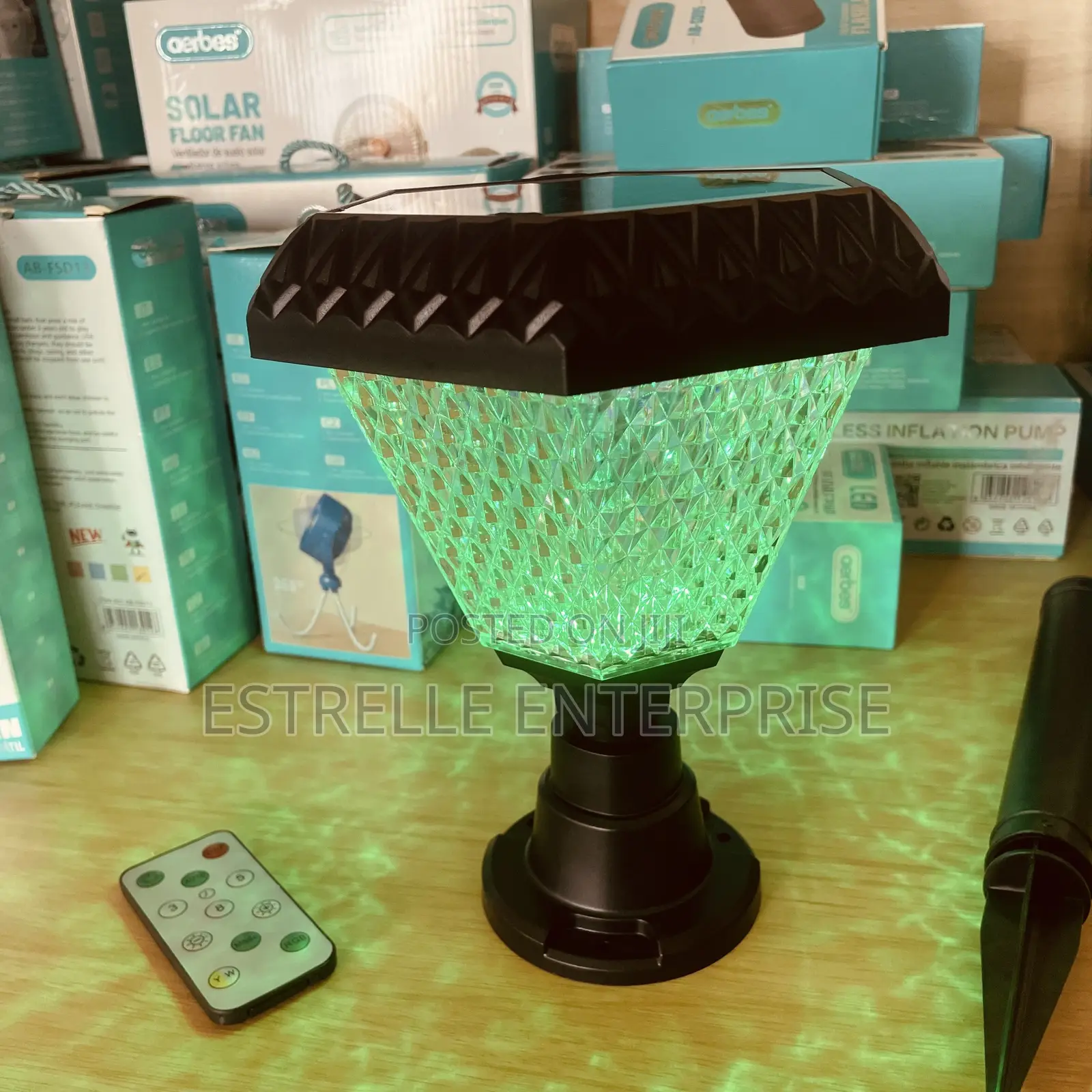 100W Solar Garden Light With RGB, White, Yellow and Color Changing