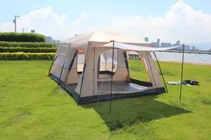 Large Multi-Room Family Camping Tent With Awning Canopy and Carry Bag