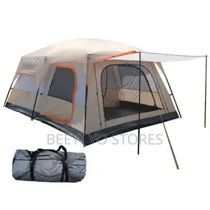 Large Multi-Room Family Camping Tent With Awning Canopy and Carry Bag