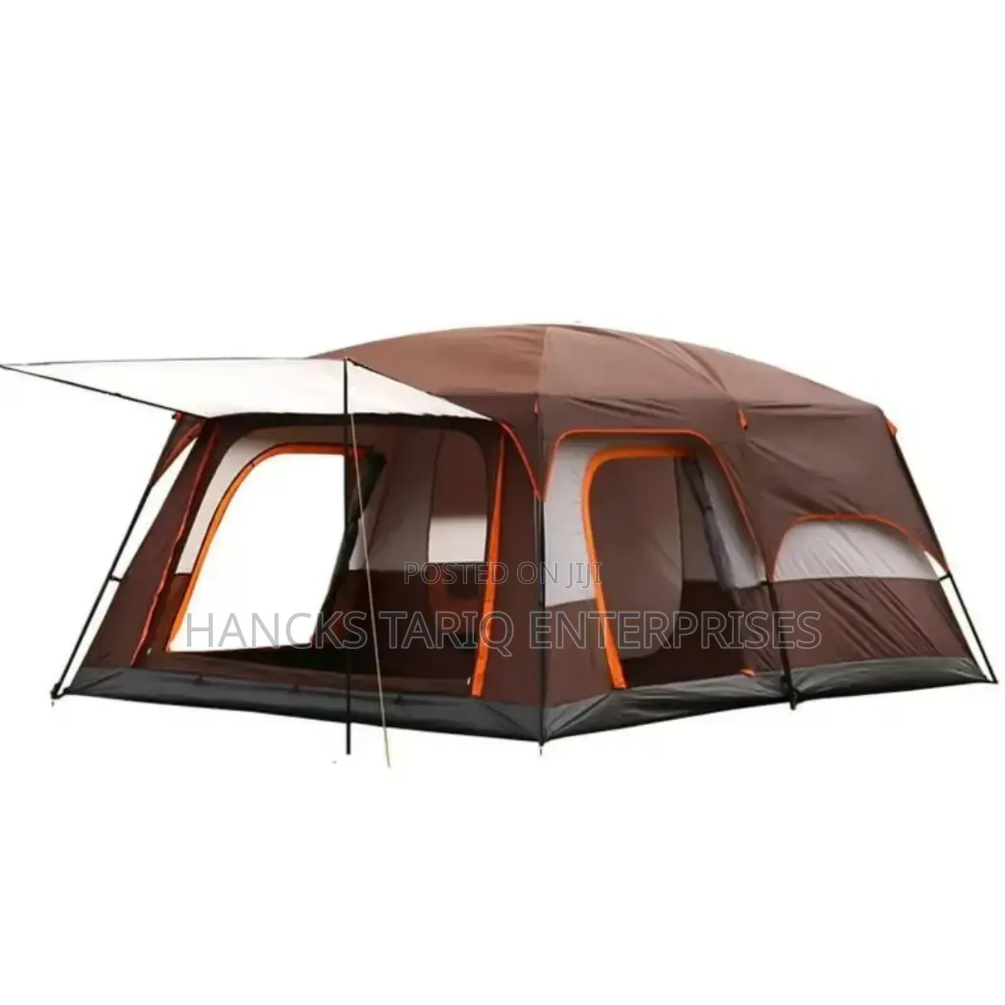 Large Multi-Room Family Camping Tent With Awning Canopy and Carry Bag
