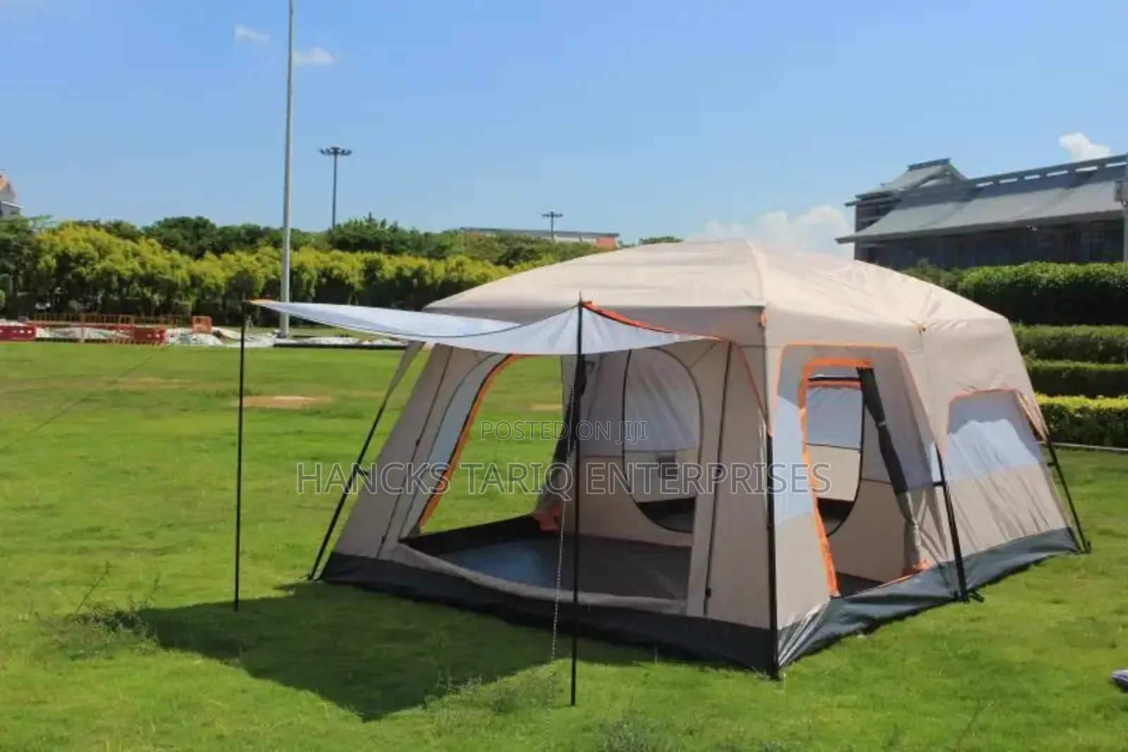 Large Multi-Room Family Camping Tent With Awning Canopy and Carry Bag