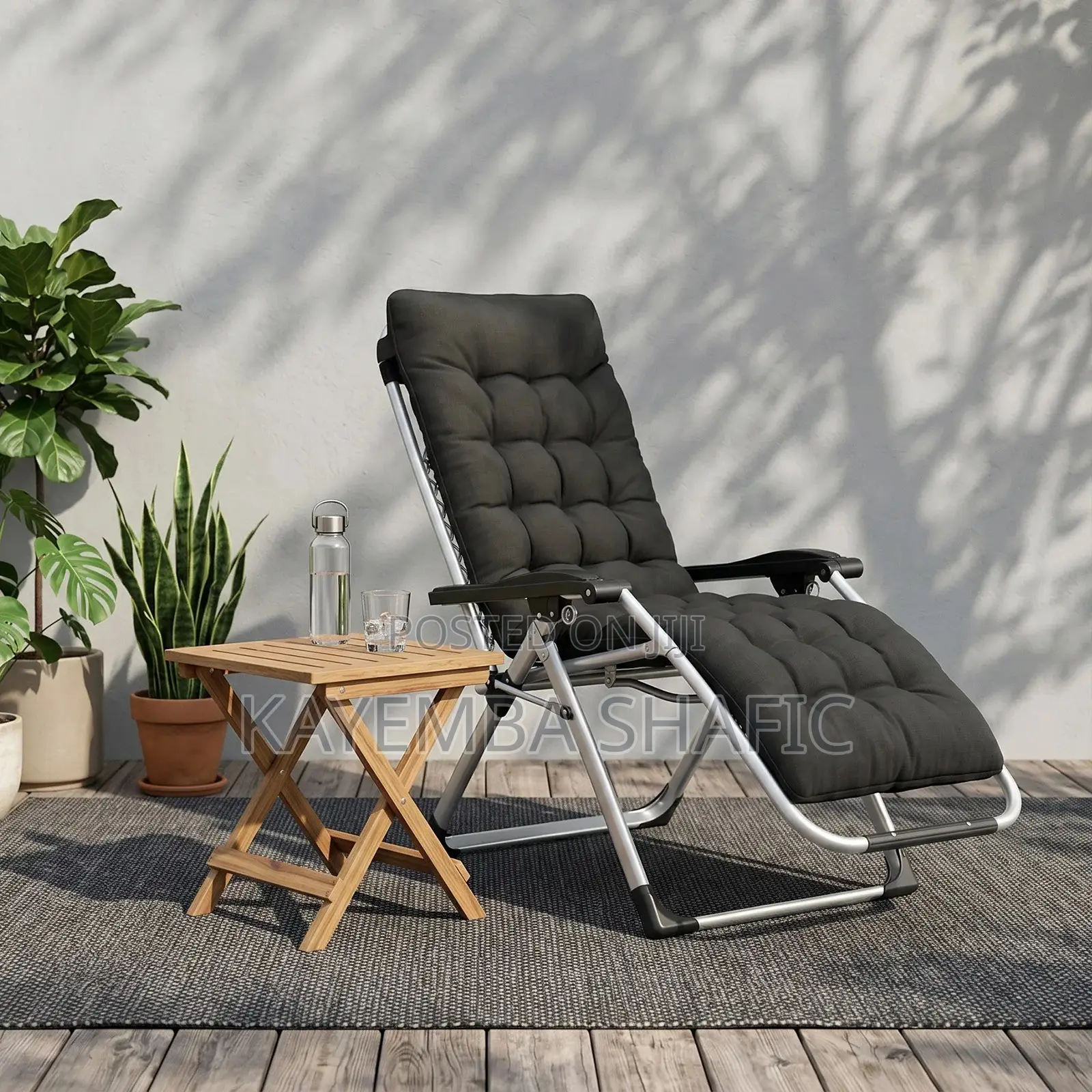 Padded Zero Gravity Reclining Patio Lounge Chair With Cushion