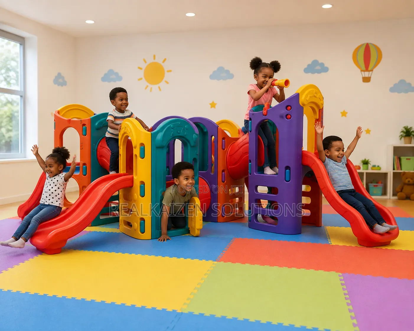 Indoor Adventure Playground Slides and Tunnels for Kids 