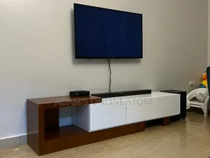 7.5ft TV Stand in Brown and White Color for Sale